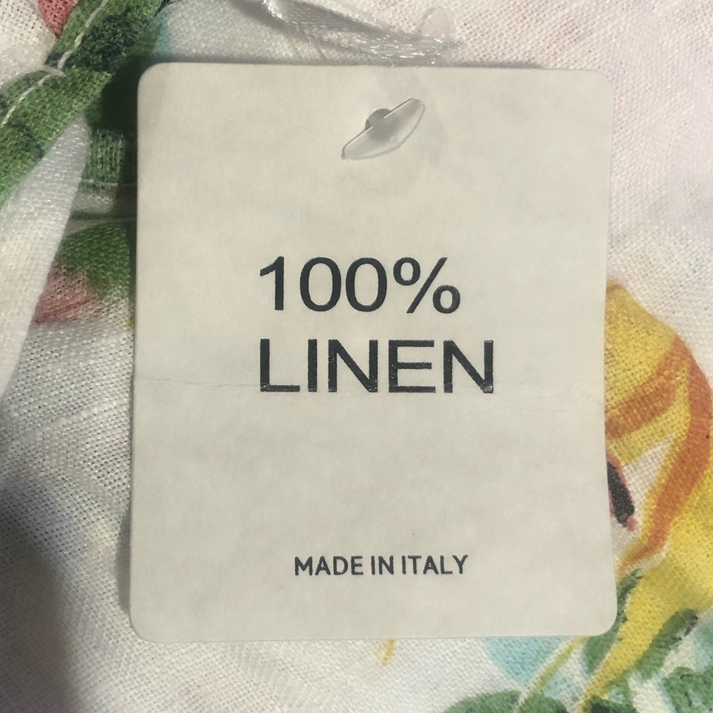 Lungo L'arno Floral Palm Linen Dress Womens nwt - Picture 8 of 11